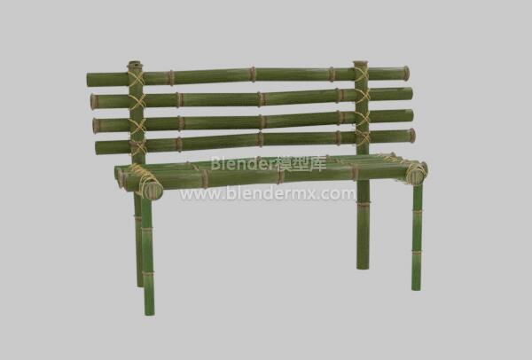竹制长条椅子