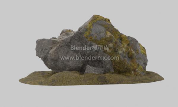 冰岛茂盛苔藓岩石头石块