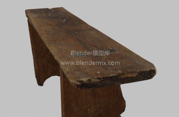 老旧木质长条凳子