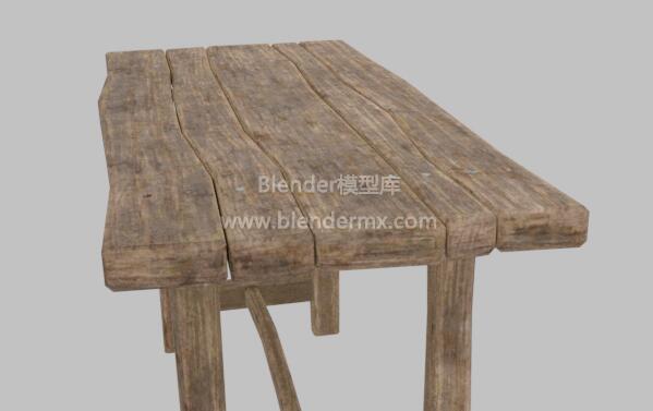 实木旧长桌子