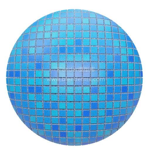 程序性蓝色泳池瓷砖墙贴马赛克